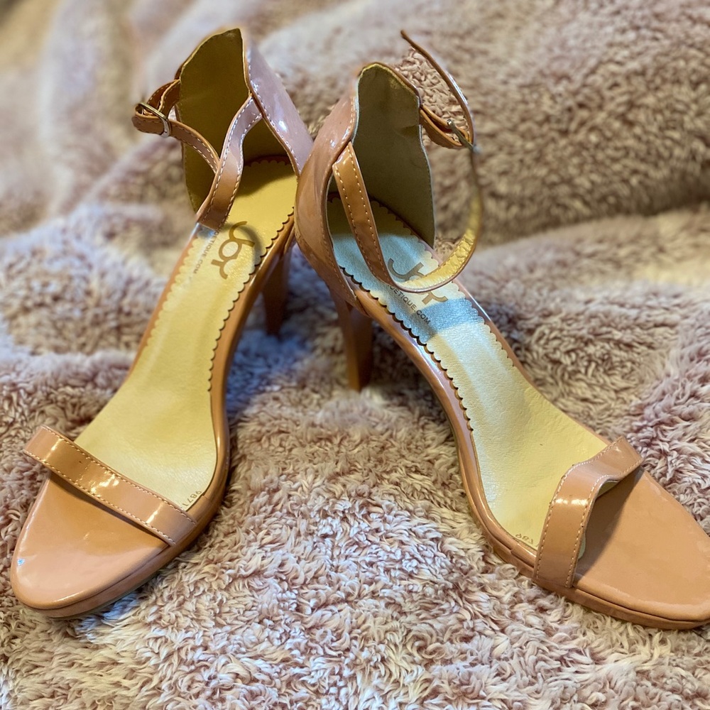 Nude Ankle Strap Heels